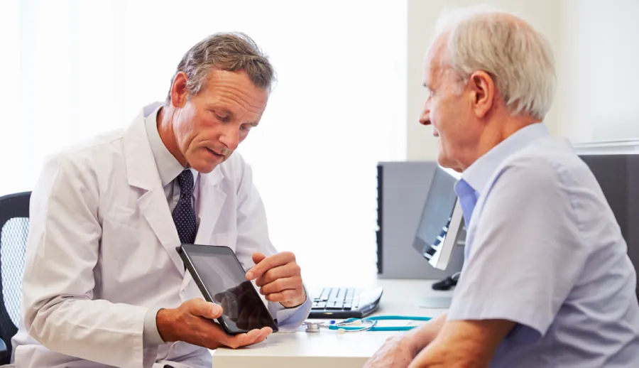 Exo mdx physician with patient